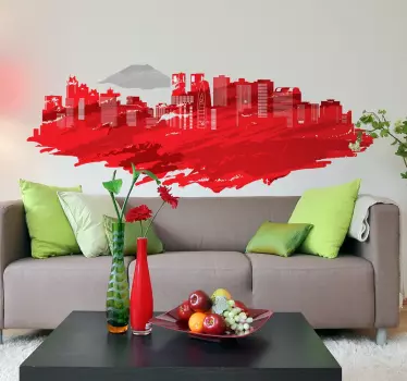 Decorative Tokyo Skyline Sticker - TenStickers