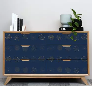 Delicate round shapes on dark background decals for furniture - TenStickers