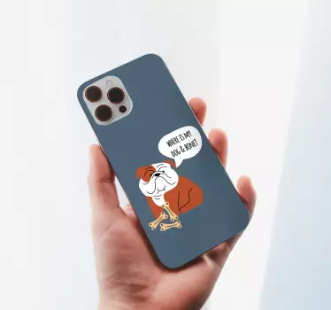 Dog and Bone iPhone decal - TenStickers