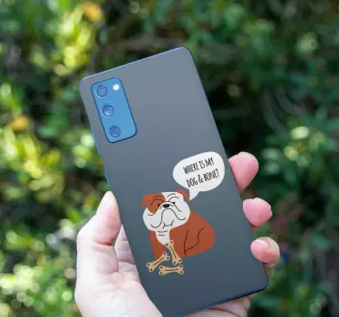 Dog and Bone Samsung decal - TenStickers