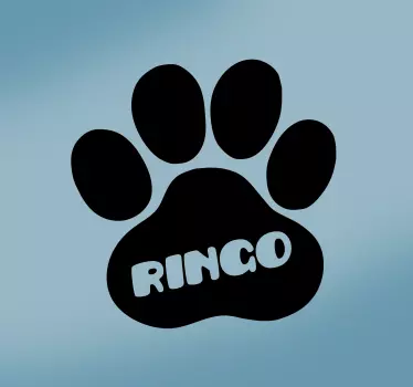 dog footprint with name wall decal - TenStickers