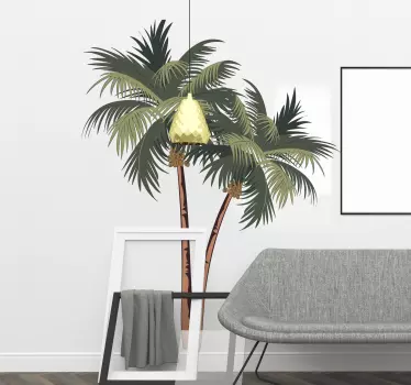 Drawing palm trees tree wall sticker - TenStickers