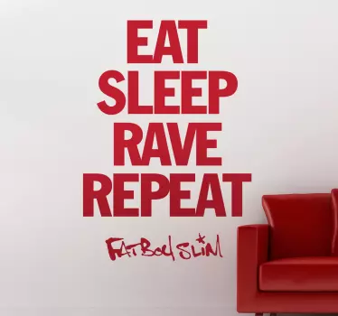 Eat. sleep. rave. repeat. music sticker - TenStickers