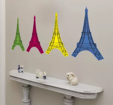 Eiffel Tower pop art paris sticker - TenStickers