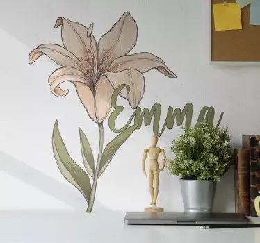 Elegant Lily Flower wall sticker - TenStickers