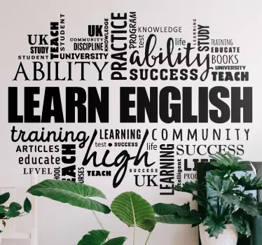 Engaging Language Learning text sticker - TenStickers