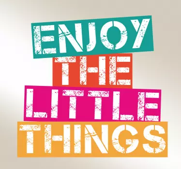 Enjoy little things motivational decal - TenStickers