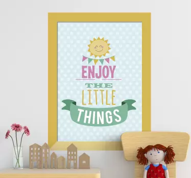 ENJOY THE LITTLE THINGS quote wall sticker - TenStickers