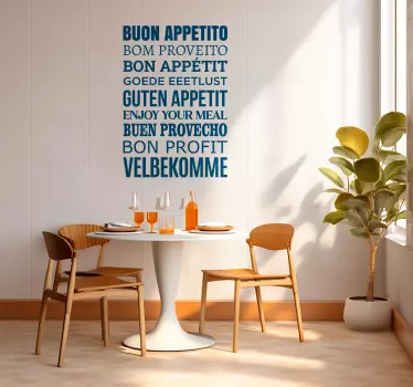 Enjoy you meal in different languages wall decal - TenStickers