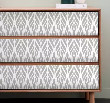 Ethnic floral grey pattern decals for furniture - TenStickers