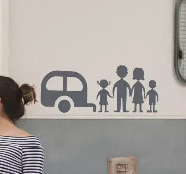 Family adventure caravan sticker - TenStickers