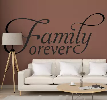 Family forever home text living room wall sticker - TenStickers
