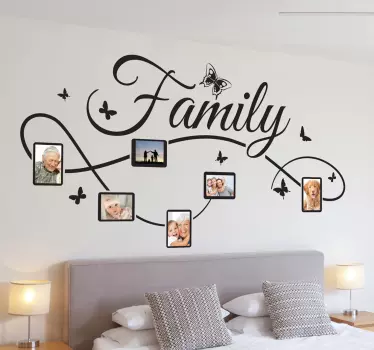 Family photo frame wall sticker for bedroom - TenStickers