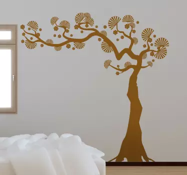 Decorative blowing tree wall sticker - TenStickers