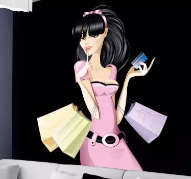 Fashion Young Lady Sticker - TenStickers
