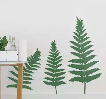 Fern botanical silhouette plant sticker - TenStickers