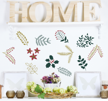 Festive plants Christmas wall sticker - TenStickers