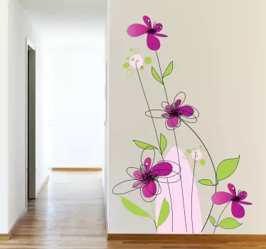 Fine  Illustration flowers wall sticker - TenStickers