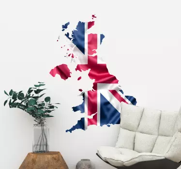 Flag Map of Britain Wall Sticker - TenStickers