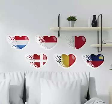 Flag sticker heart-shaped flags - TenStickers