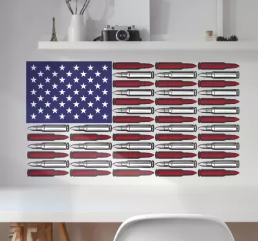 Flag sticker with patriotic bullet design - TenStickers
