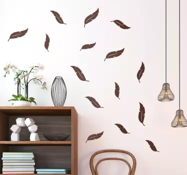 Floating Feather Patterns wall sticker - TenStickers