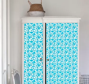 Floral elephant pattern furniture sticker - TenStickers