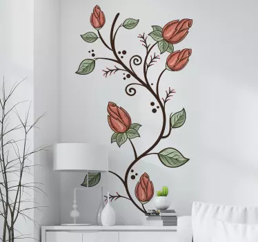 Floral Fridge Sticker - TenStickers