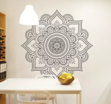 Floral mandala decorative wall sticker - TenStickers