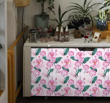 Floral Pink Pattern flower wall sticker - TenStickers
