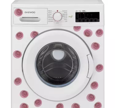 Floral Rose Washing Machine Appliance Decals - TenStickers