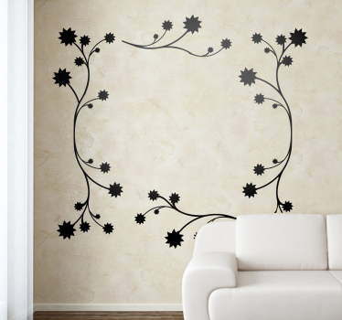 Flower wall sticker floral vine design - TenStickers