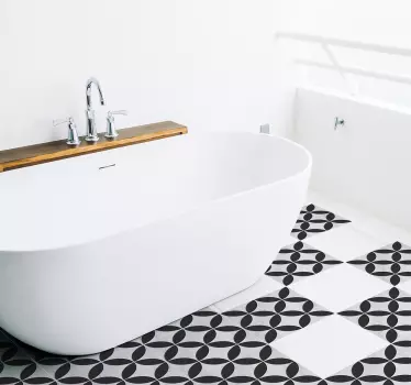 Flower pattern hydraulic bathroom tile sticker - TenStickers