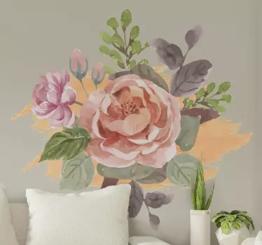 Flower wall sticker blush bloom arrangement - TenStickers