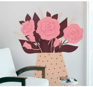 Flower wall sticker blush blossom arrangement - TenStickers