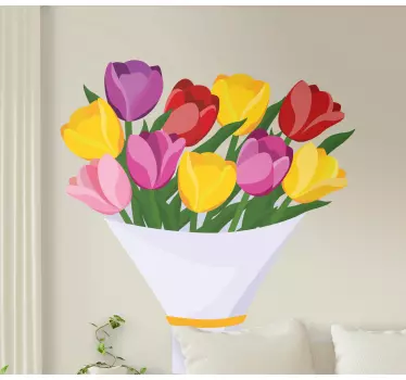 Flower wall sticker bouquet of tulips - TenStickers