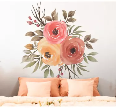 Flower wall sticker delightful blossom arrangement - TenStickers