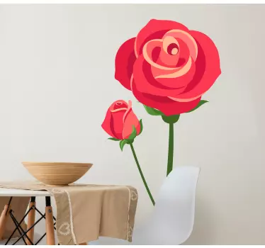 Flower wall sticker elegant floral arrangement - TenStickers