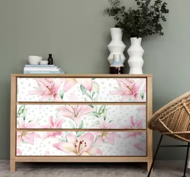 Flower wall sticker elegant lily designs - TenStickers
