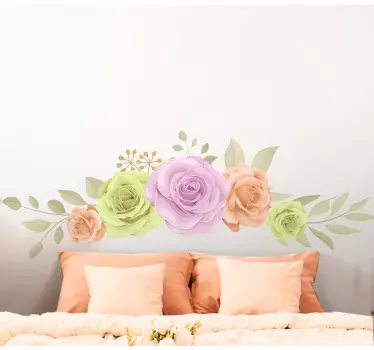 Flower wall sticker floral arrangement design - TenStickers