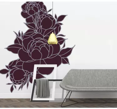 Flower wall sticker floral cluster design - TenStickers