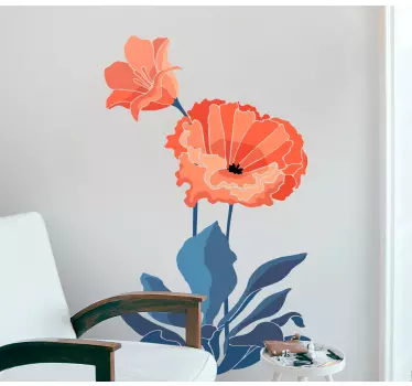 Flower wall sticker floral design in bloom - TenStickers