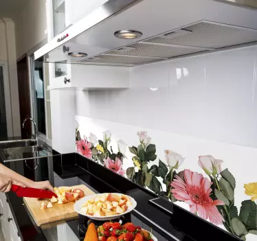 Flower wall sticker for kitchen - TenStickers