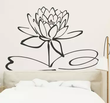 Flower wall sticker lotus blossom design - TenStickers