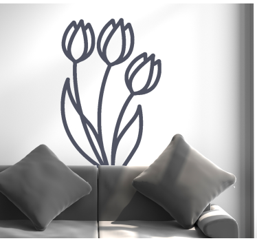 Flower wall sticker ornate botanical design - TenStickers