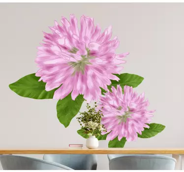 Flower wall sticker pink blooming flowers - TenStickers