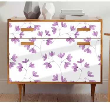 Flower wall sticker purple floral design - TenStickers