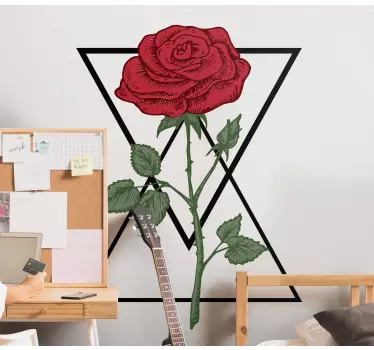 Flower wall sticker red rose illustration - TenStickers