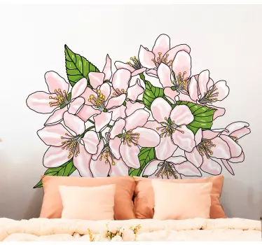Flower wall sticker rose tint floral design - TenStickers