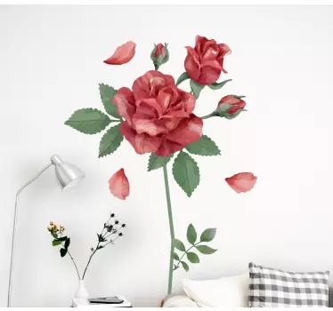 Flower wall sticker stylish rose arrangement - TenStickers
